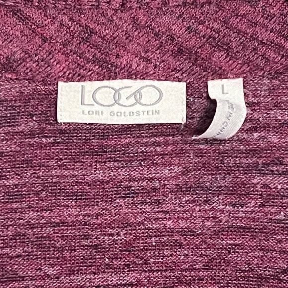 LOGO by Lori Goldstein Heathered Sharkbite Hem Cardigan - Picture 4 of 7